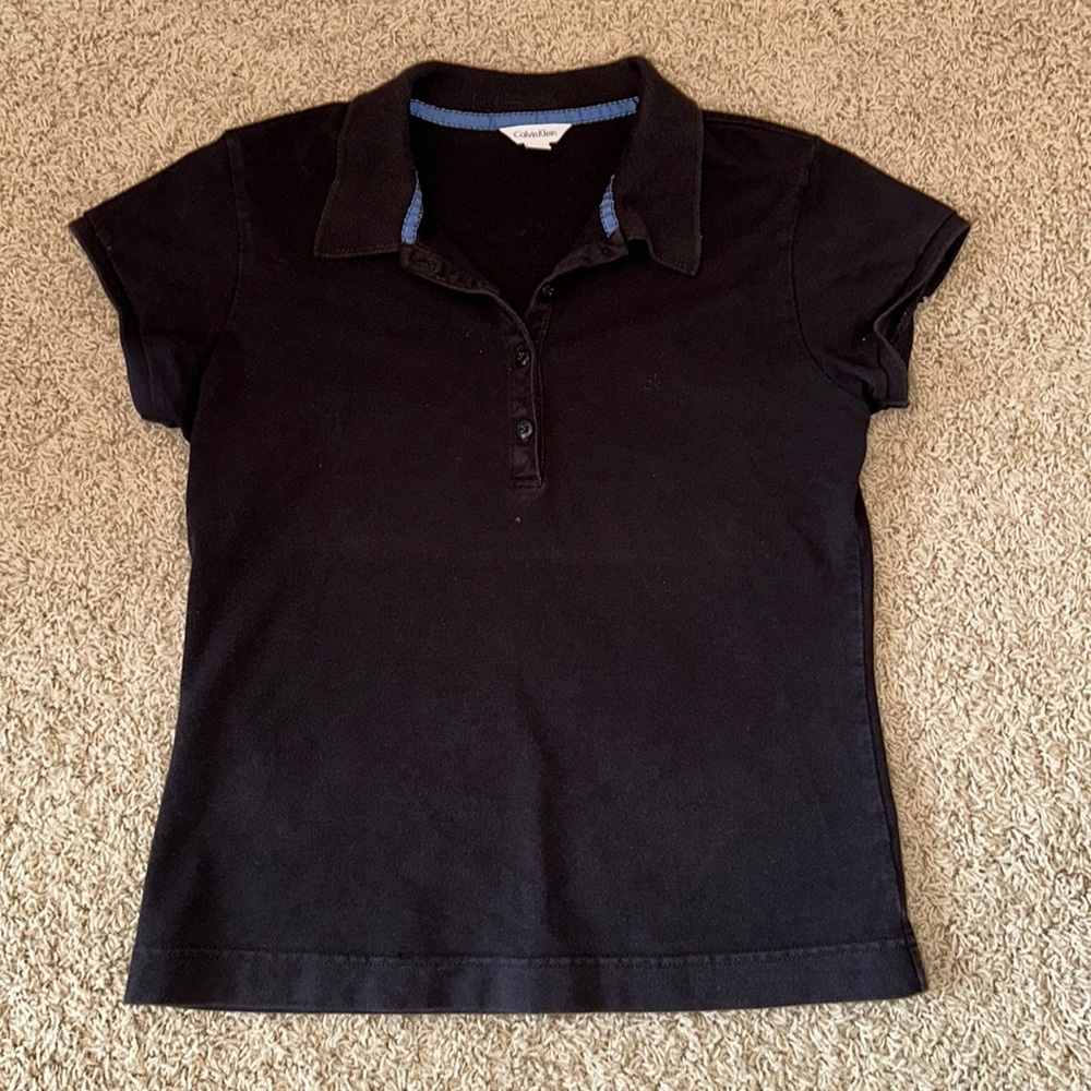 Youth girls Calvin Klein black polo